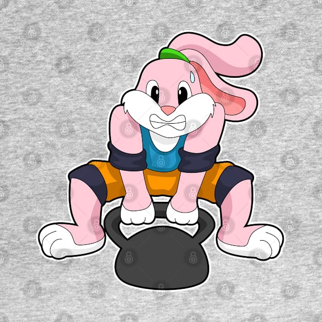 Rabbit at Fitness with Dumbbell by Markus Schnabel